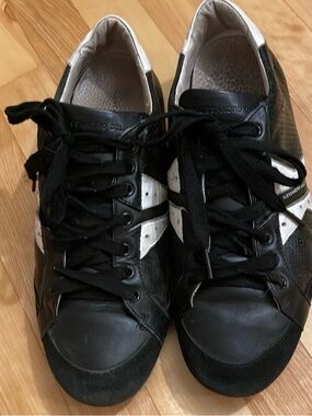 Alexandre Dell’Acua Black and White Men’s Lace-Up Sneakers